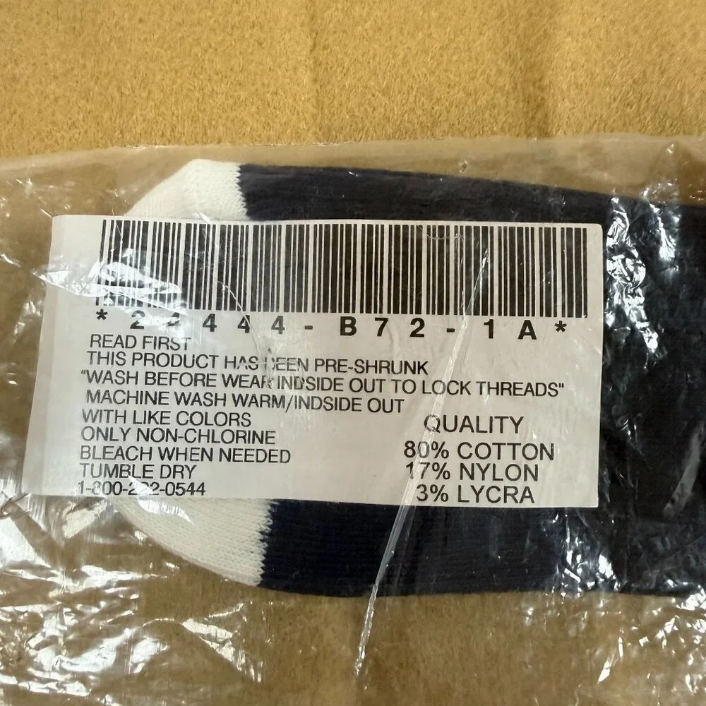 Hanna Andersson Ribbed Footie Socks Navy/White Colorway Denmark 1A/3A